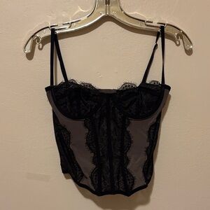 Elegant Black Lace Bustier